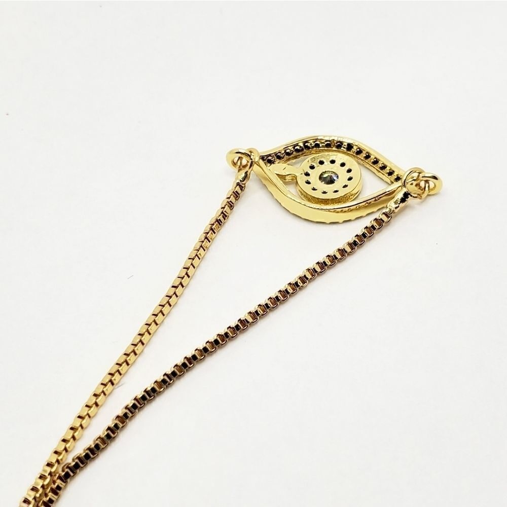 Hand Crafted Evil Eye Adjustable Slider Bracelet - Picture 8 of 14